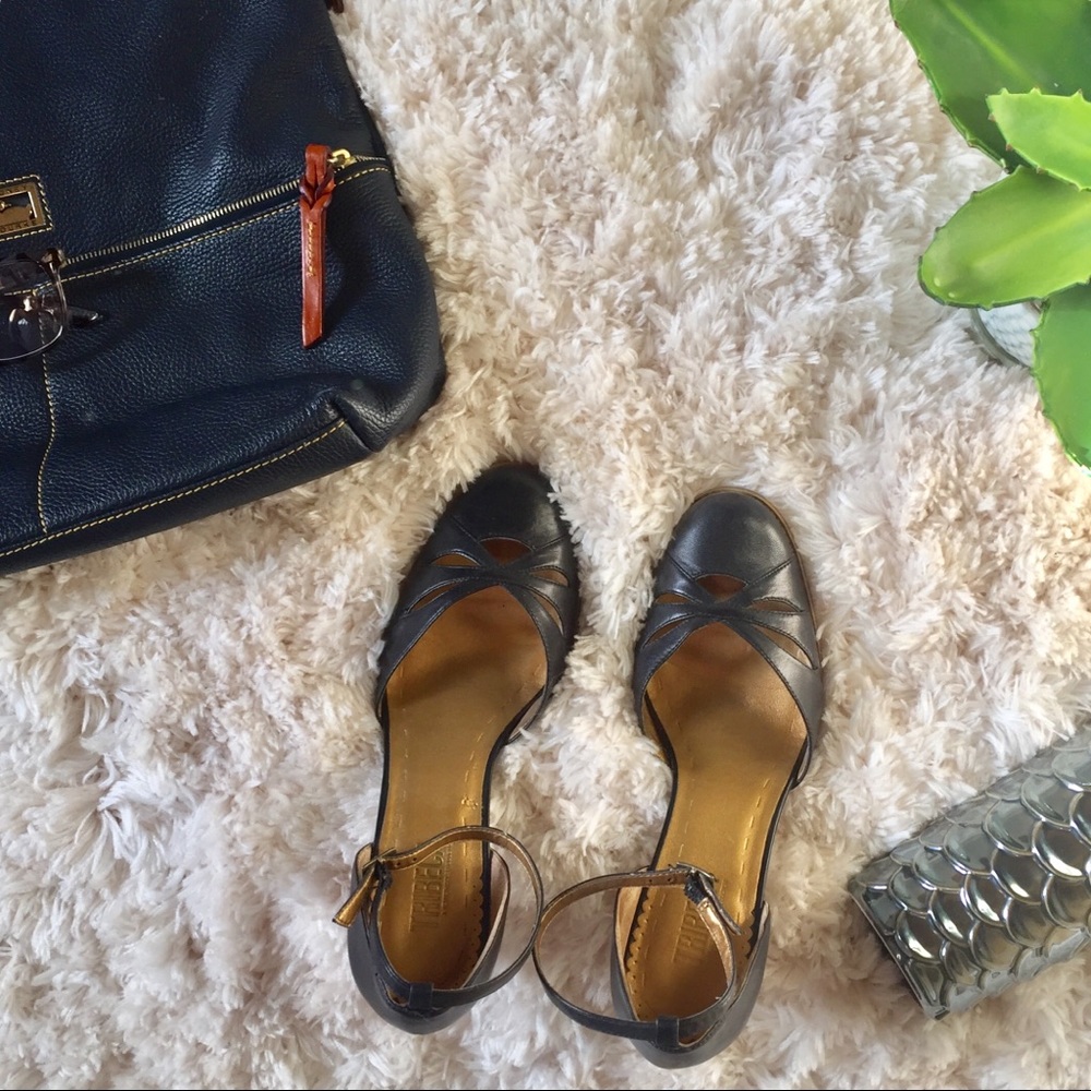 Navy ankle strap heels